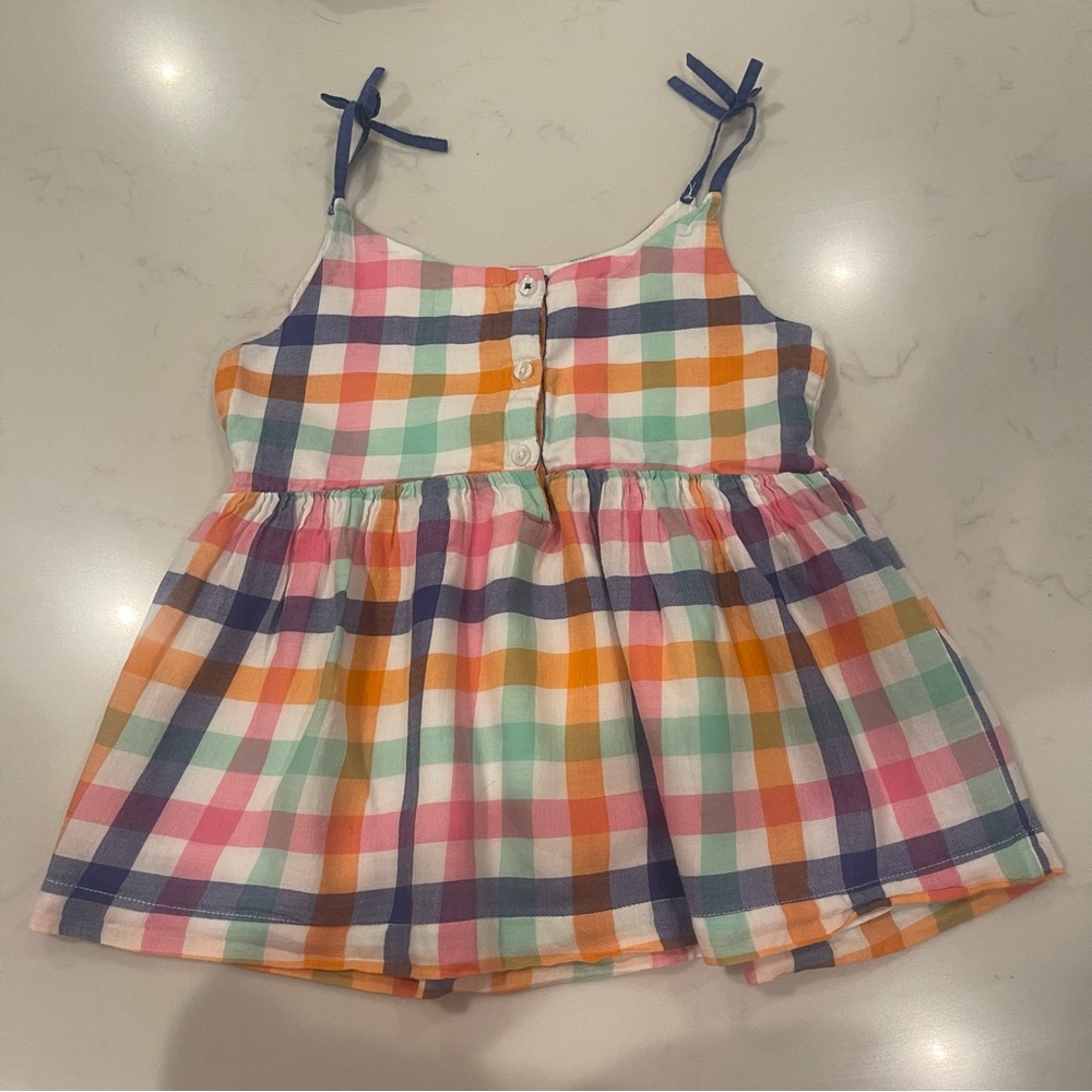 Mini Boden Checkered Spaghetti Strap Top 7-8 - Picture 7 of 8